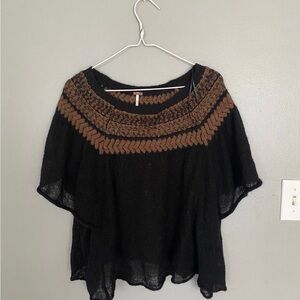 Black and Brown Knit Top